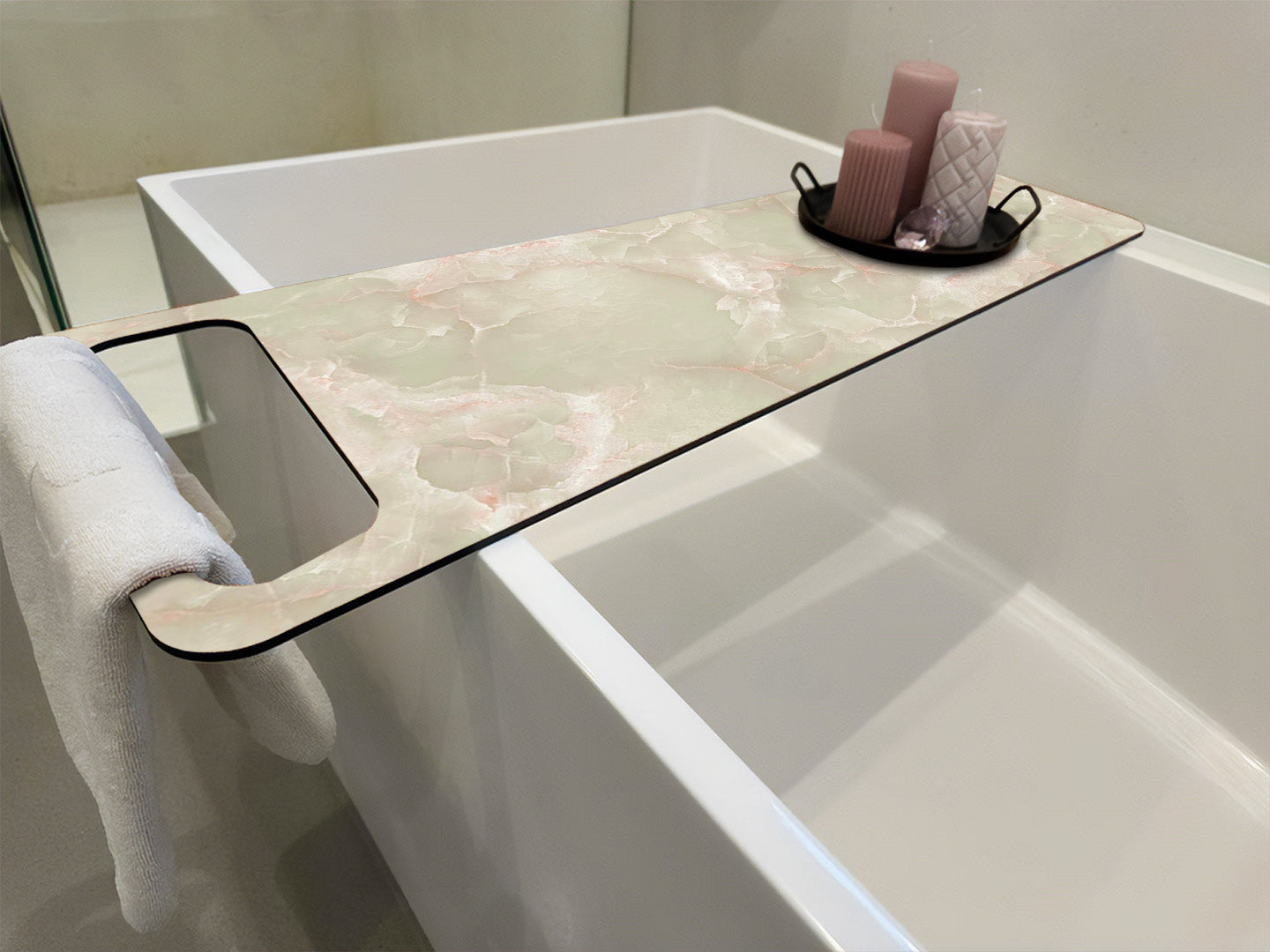 Marmor Beige, Badewannenablage HPL Trespa-Platte 8mm - Duschrückwand-Platten