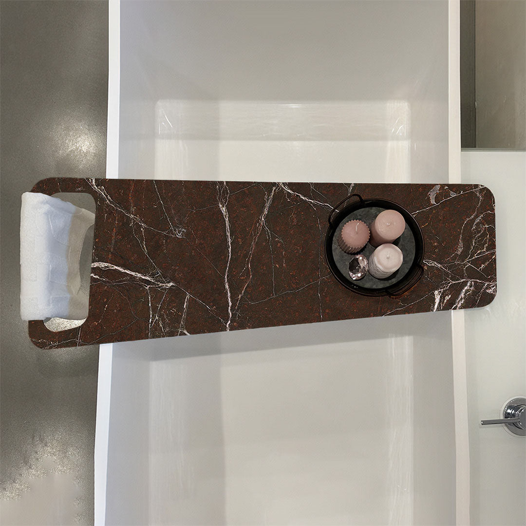 Marmor Braun, Badewannenablage HPL Trespa-Platte 8mm - Duschrückwand-Platten