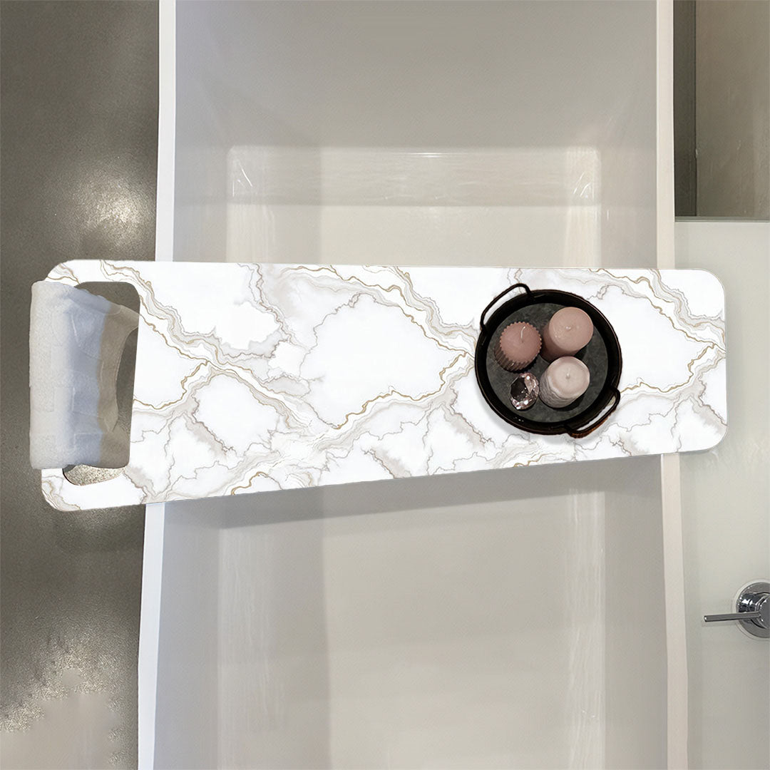 Marmor Calcatta, Badewannenablage HPL Trespa-Platte 8mm - Duschrückwand-Platten