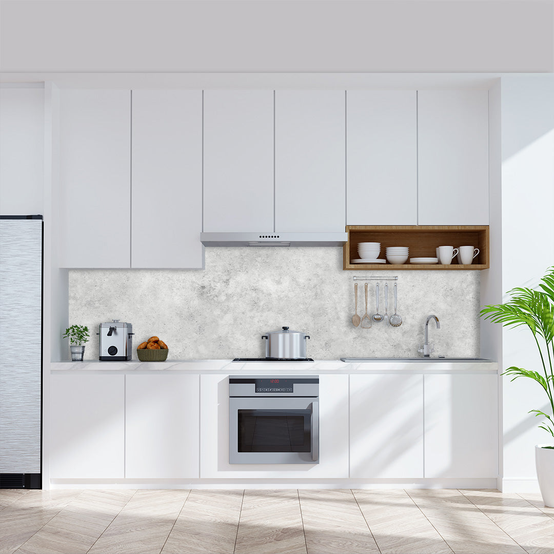 Beton Hell, fugenlose Wandpaneele aus Alu-Verbund 3mm, Küchenrückwand - Duschrückwand-Platten