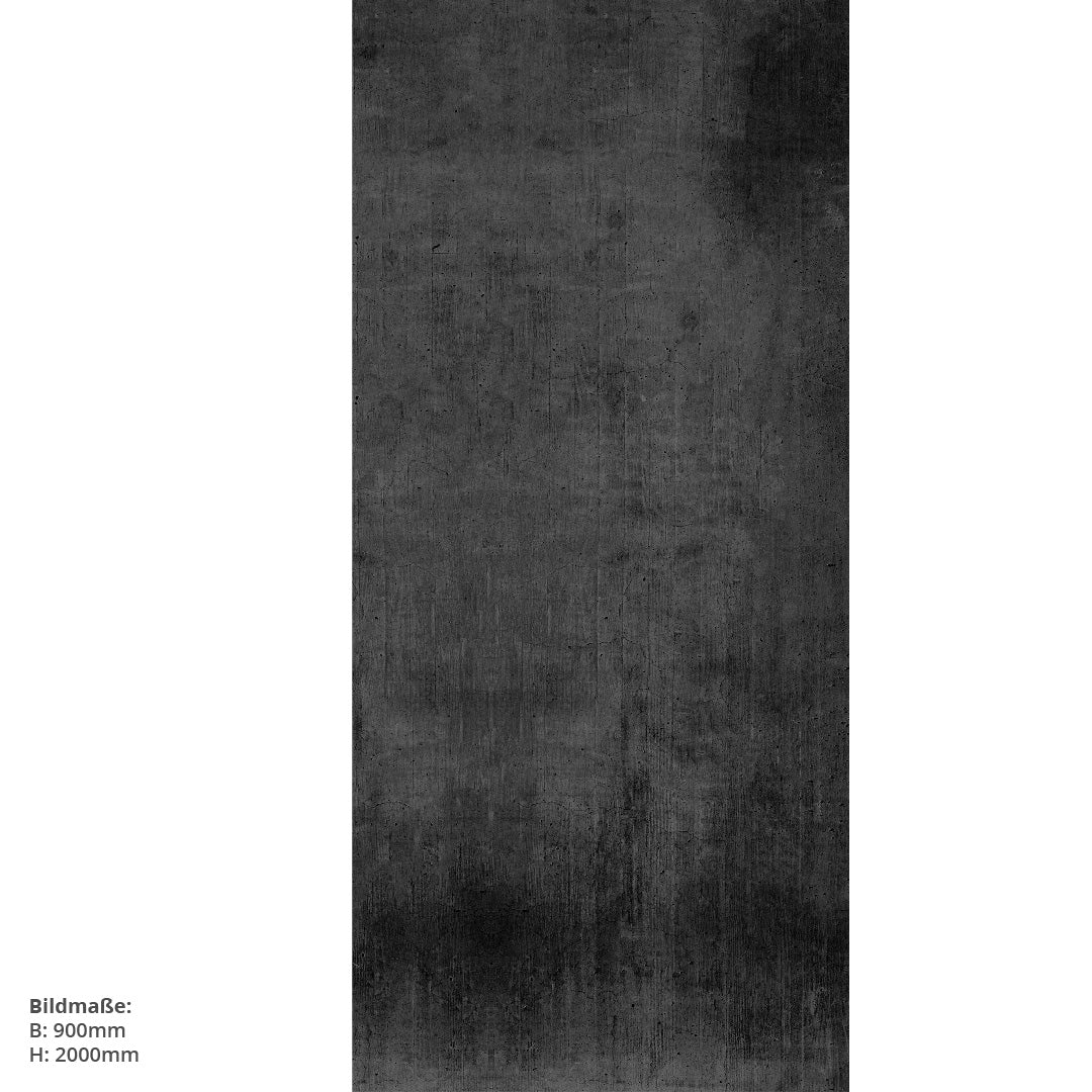 Beton Flair Schwarz, fugenlose Wandpaneele aus Alu-Verbund 3mm, Duschrückwand - duschrückwand-platten.de