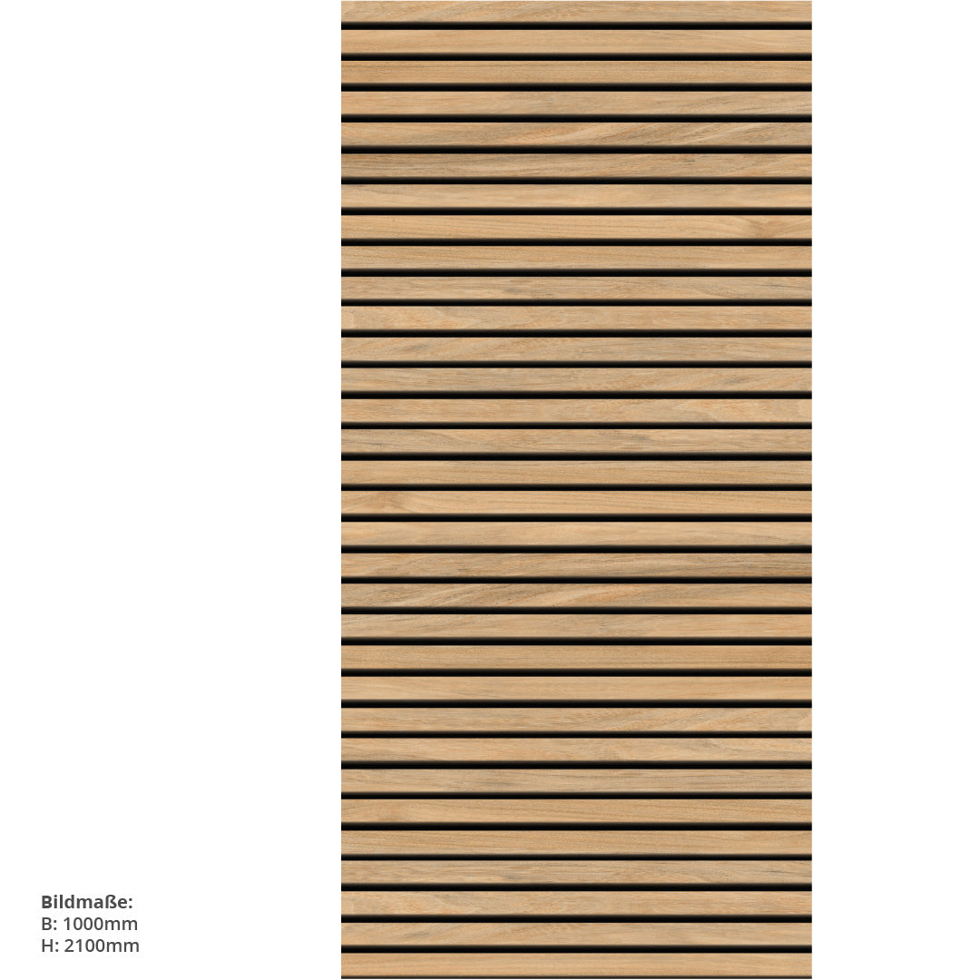 Eiche Streifen Quer, fugenlose Wandpaneele aus Alu-Verbund 3mm, Duschrückwand
