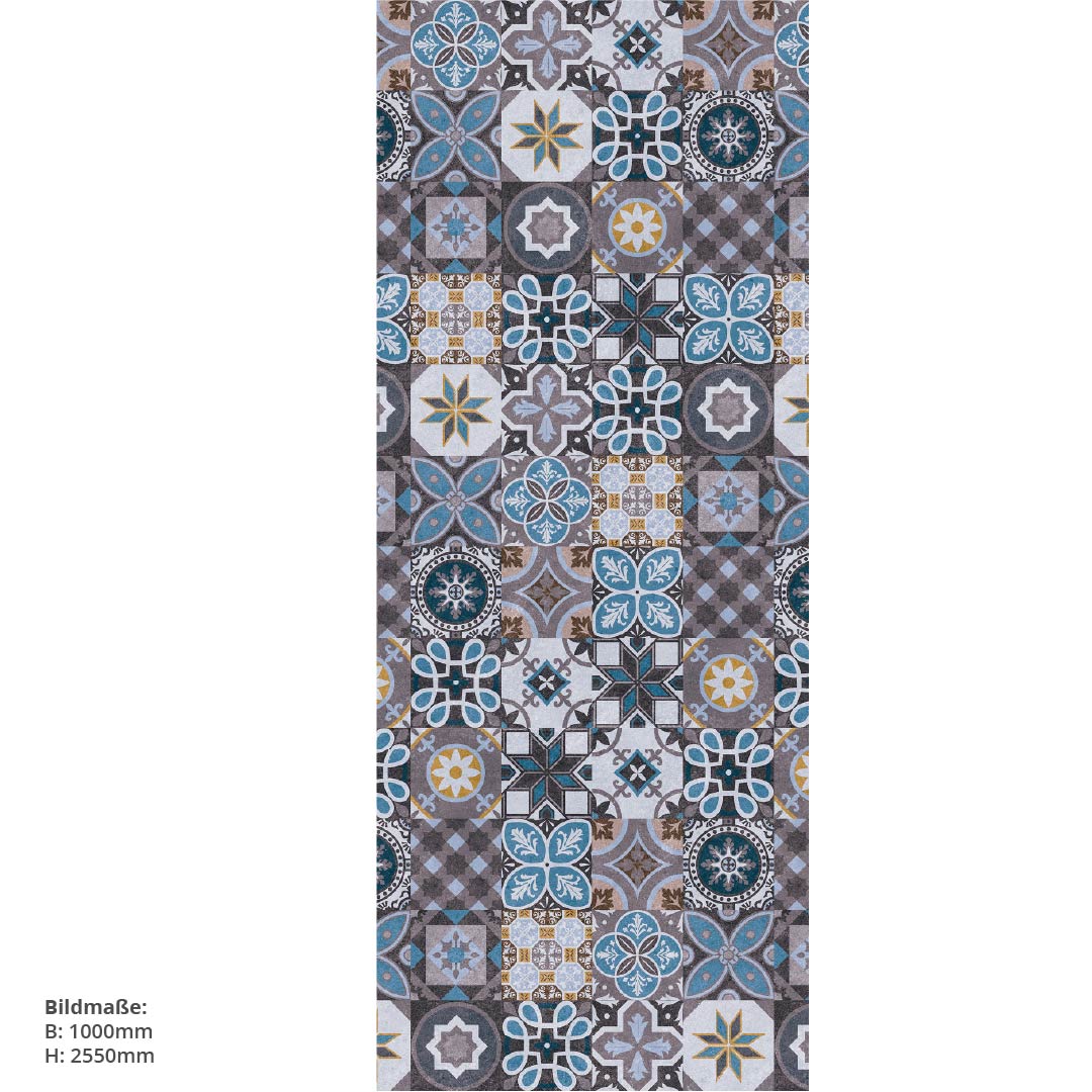 Fliesen Portugiesischer Stil, fugenlose Wandpaneele aus Alu-Verbund 3mm, Duschrückwand - Duschrückwand-Platten