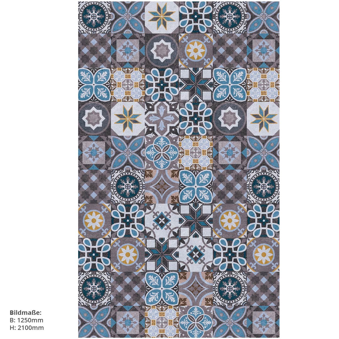 Fliesen Portugiesischer Stil, fugenlose Wandpaneele aus Alu-Verbund 3mm, Duschrückwand - Duschrückwand-Platten