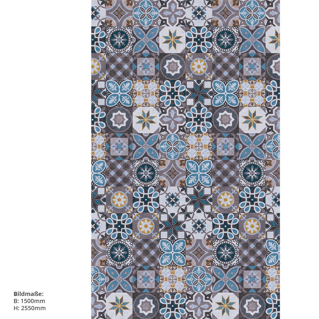 Fliesen Portugiesischer Stil, fugenlose Wandpaneele aus Alu-Verbund 3mm, Duschrückwand - Duschrückwand-Platten