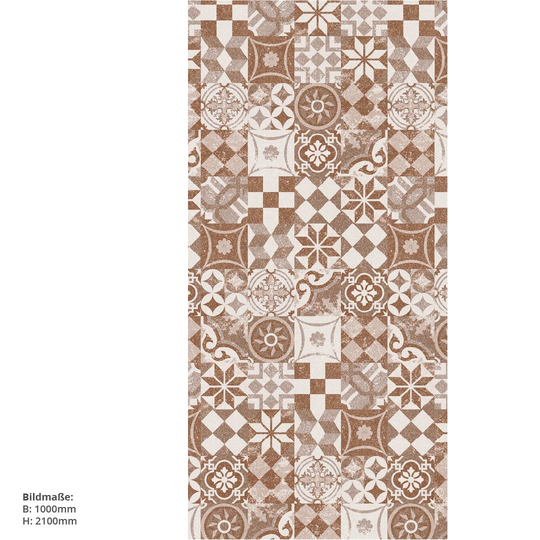 Fliesen Spanischer Stil, fugenlose Wandpaneele aus Alu-Verbund 3mm, Duschrückwand - Duschrückwand-Platten