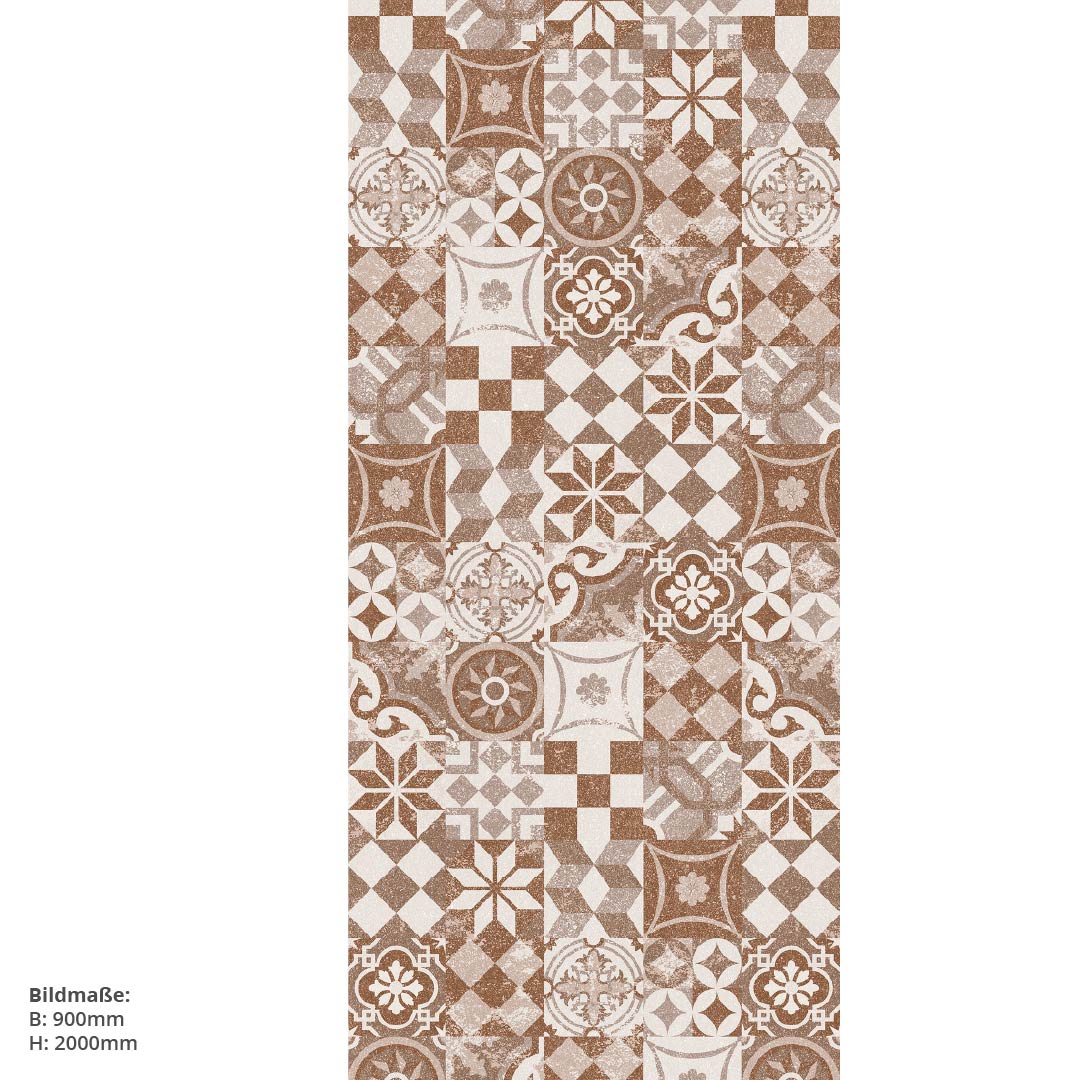 Fliesen Spanischer Stil, fugenlose Wandpaneele aus Alu-Verbund 3mm, Duschrückwand - Duschrückwand-Platten