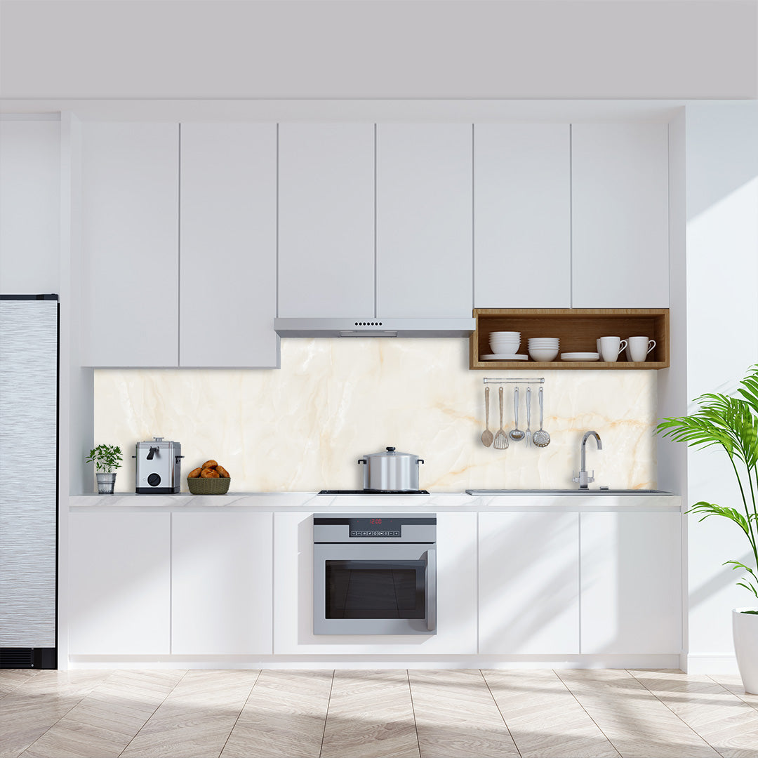 Granit Beige, fugenlose Wandpaneele aus Alu-Verbund 3mm, Küchenrückwand - Duschrückwand-Platten