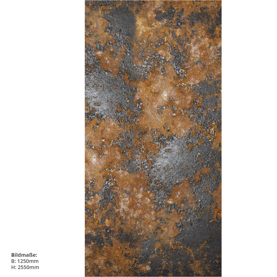 Industrial Rust, fugenlose Wandpaneele aus Alu-Verbund 3mm, Duschrückwand