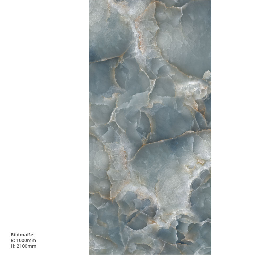 Marmor Blau, fugenlose Wandpaneele aus Alu-Verbund 3mm, Duschrückwand - Duschrückwand-Platten