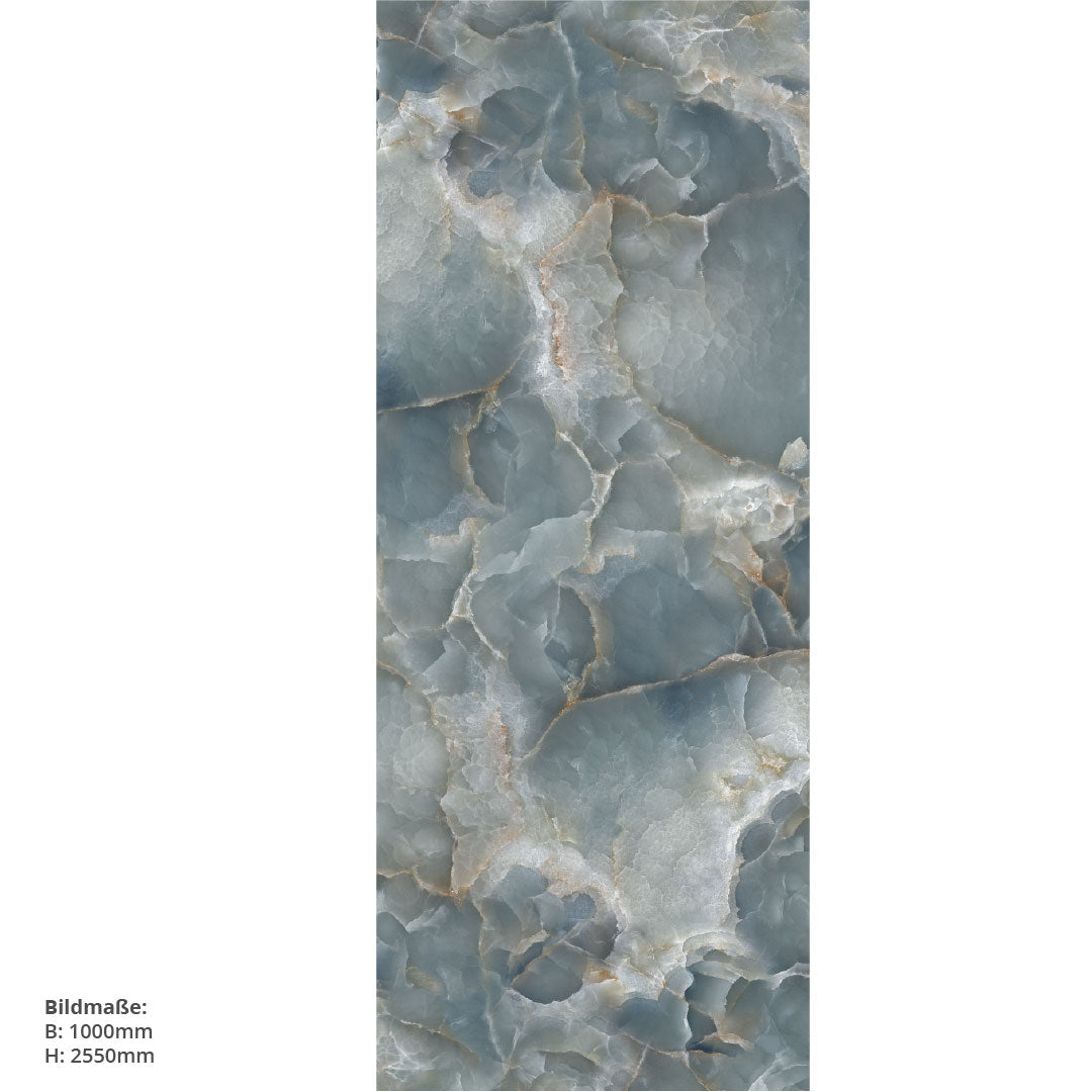 Marmor Blau, fugenlose Wandpaneele aus Alu-Verbund 3mm, Duschrückwand - Duschrückwand-Platten