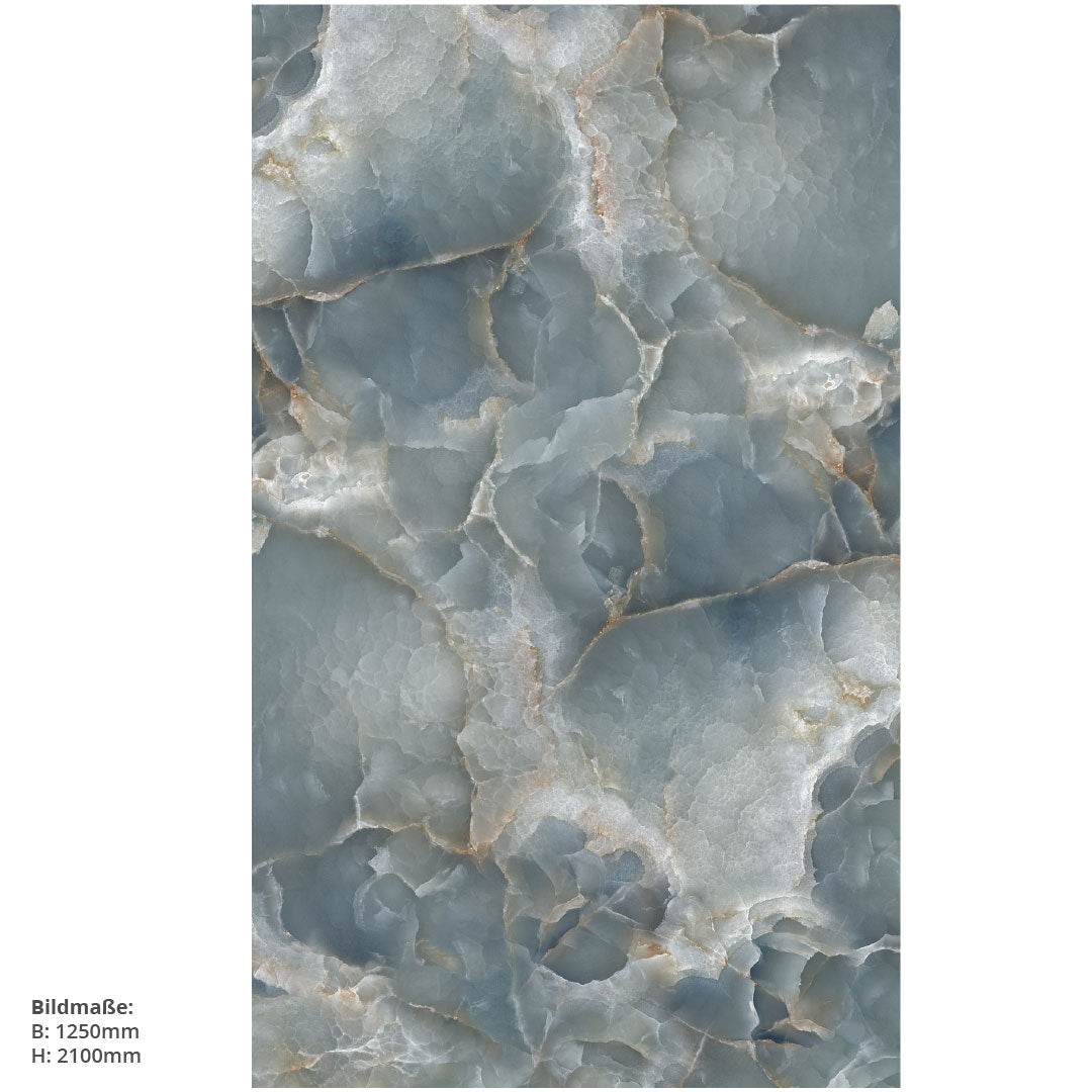 Marmor Blau, fugenlose Wandpaneele aus Alu-Verbund 3mm, Duschrückwand - Duschrückwand-Platten