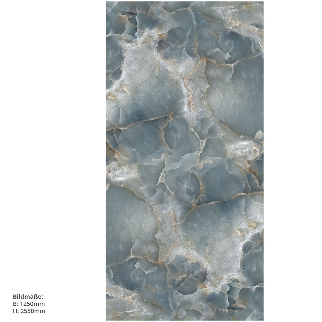 Marmor Blau, fugenlose Wandpaneele aus Alu-Verbund 3mm, Duschrückwand - Duschrückwand-Platten