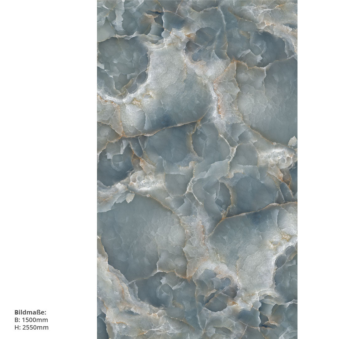 Marmor Blau, fugenlose Wandpaneele aus Alu-Verbund 3mm, Duschrückwand - Duschrückwand-Platten