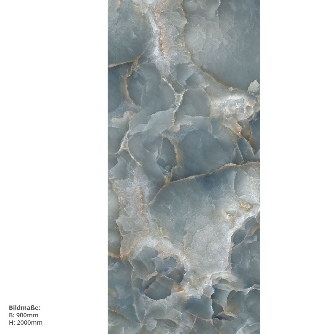 Marmor Blau, fugenlose Wandpaneele aus Alu-Verbund 3mm, Duschrückwand - Duschrückwand-Platten