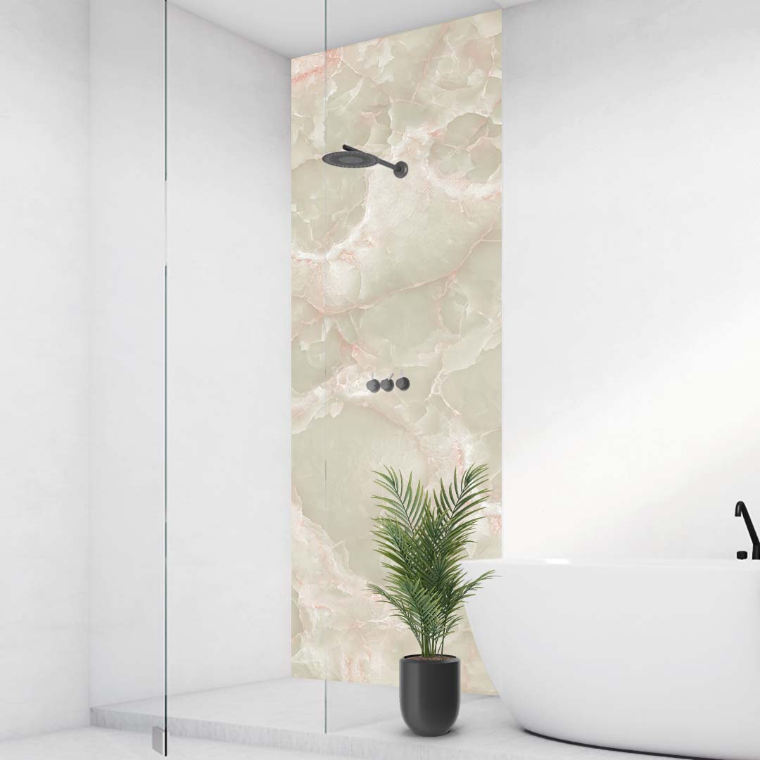 Marmor Beige, fugenlose Wandpaneele aus Alu-Verbund 3mm, Duschrückwand - Duschrückwand-Platten