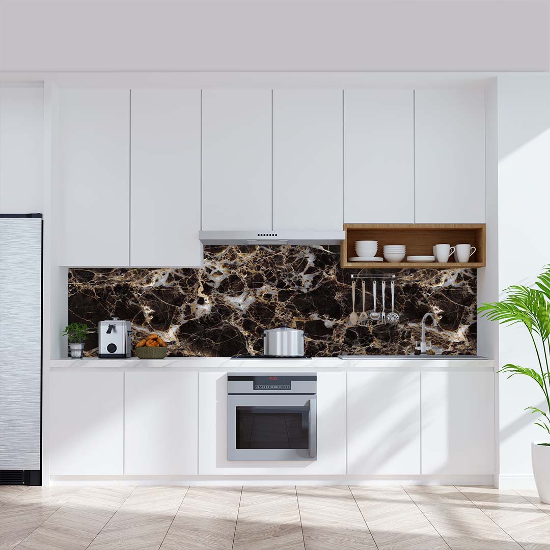 Marmor Emperado, fugenlose Wandpaneele aus Alu-Verbund 3mm, Küchenrückwand - Duschrückwand-Platten