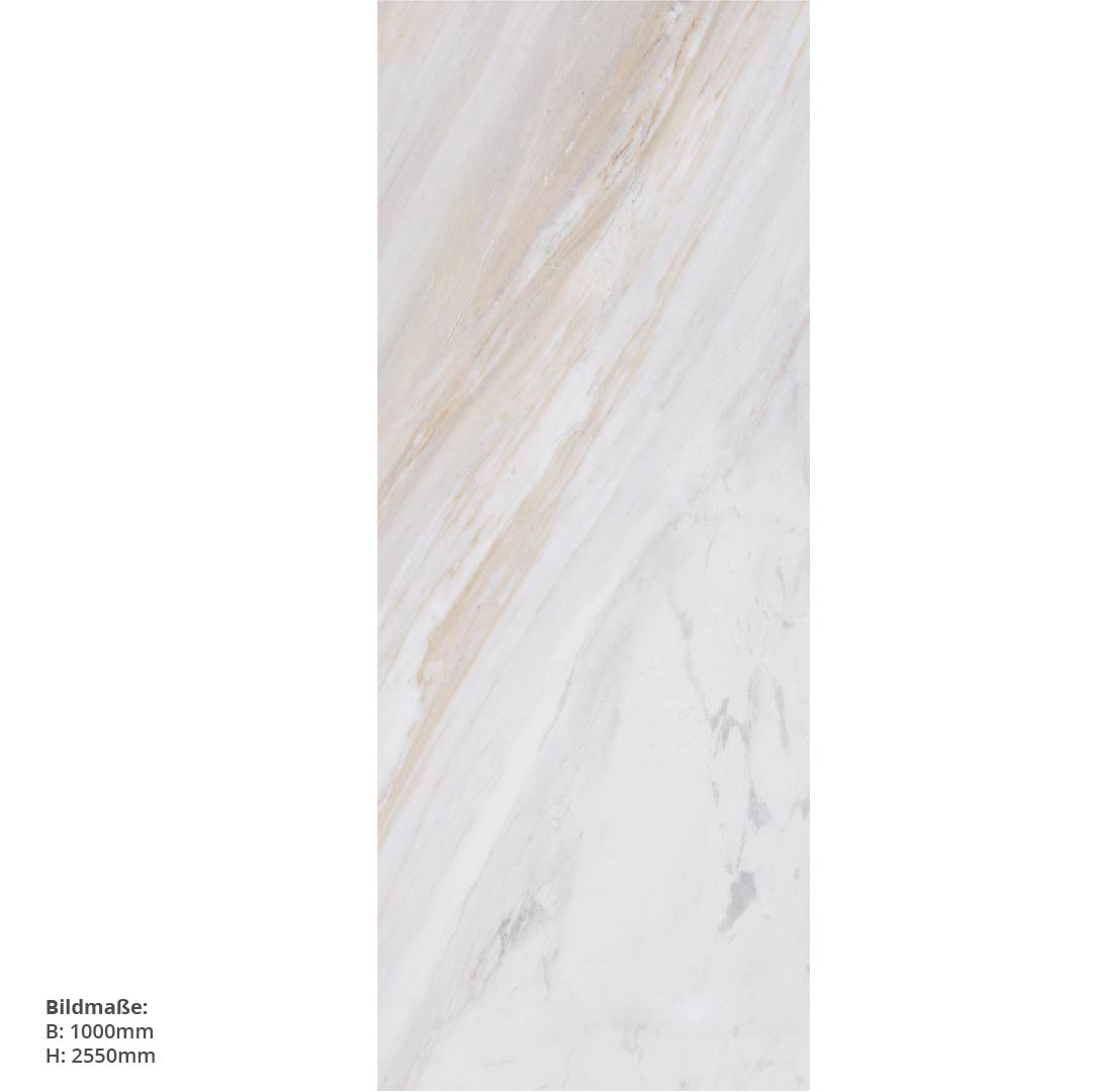 Marmor Naturweiss, fugenlose Wandpaneele aus Alu-Verbund 3mm, Duschrückwand - Duschrückwand-Platten