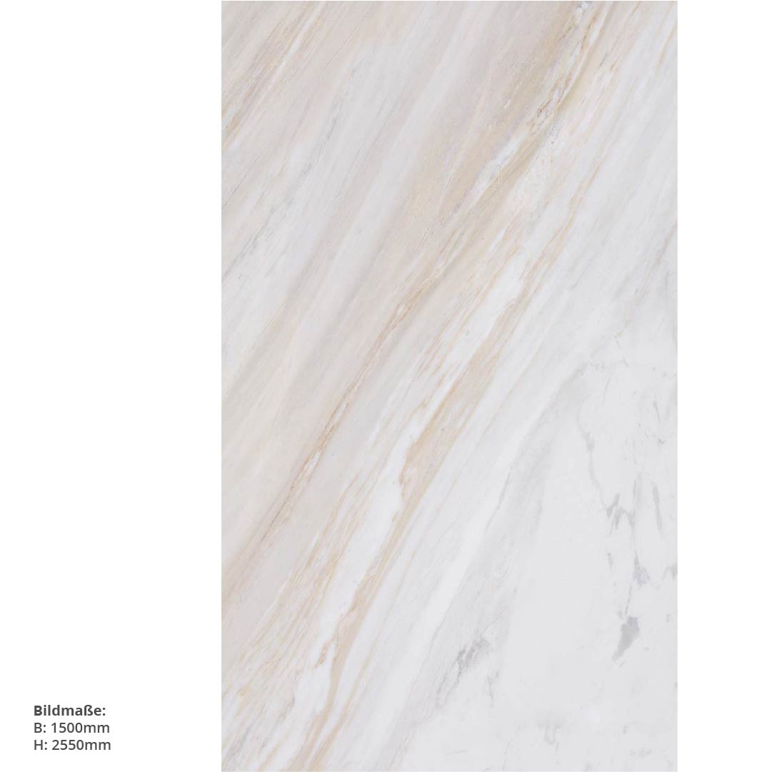 Marmor Naturweiss, fugenlose Wandpaneele aus Alu-Verbund 3mm, Duschrückwand - Duschrückwand-Platten