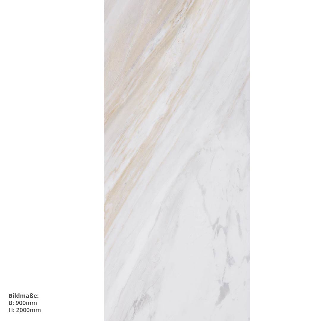 Marmor Naturweiss, fugenlose Wandpaneele aus Alu-Verbund 3mm, Duschrückwand - Duschrückwand-Platten