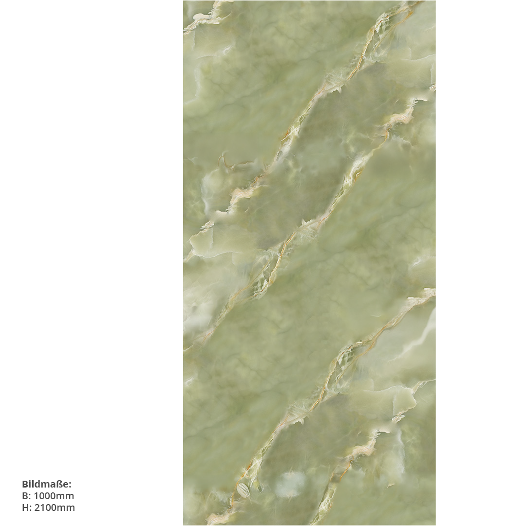 Marmoris Onyx Viridis, fugenlose Wandpaneele aus Alu-Verbund 3mm, Duschrückwand - Duschrückwand-Platten