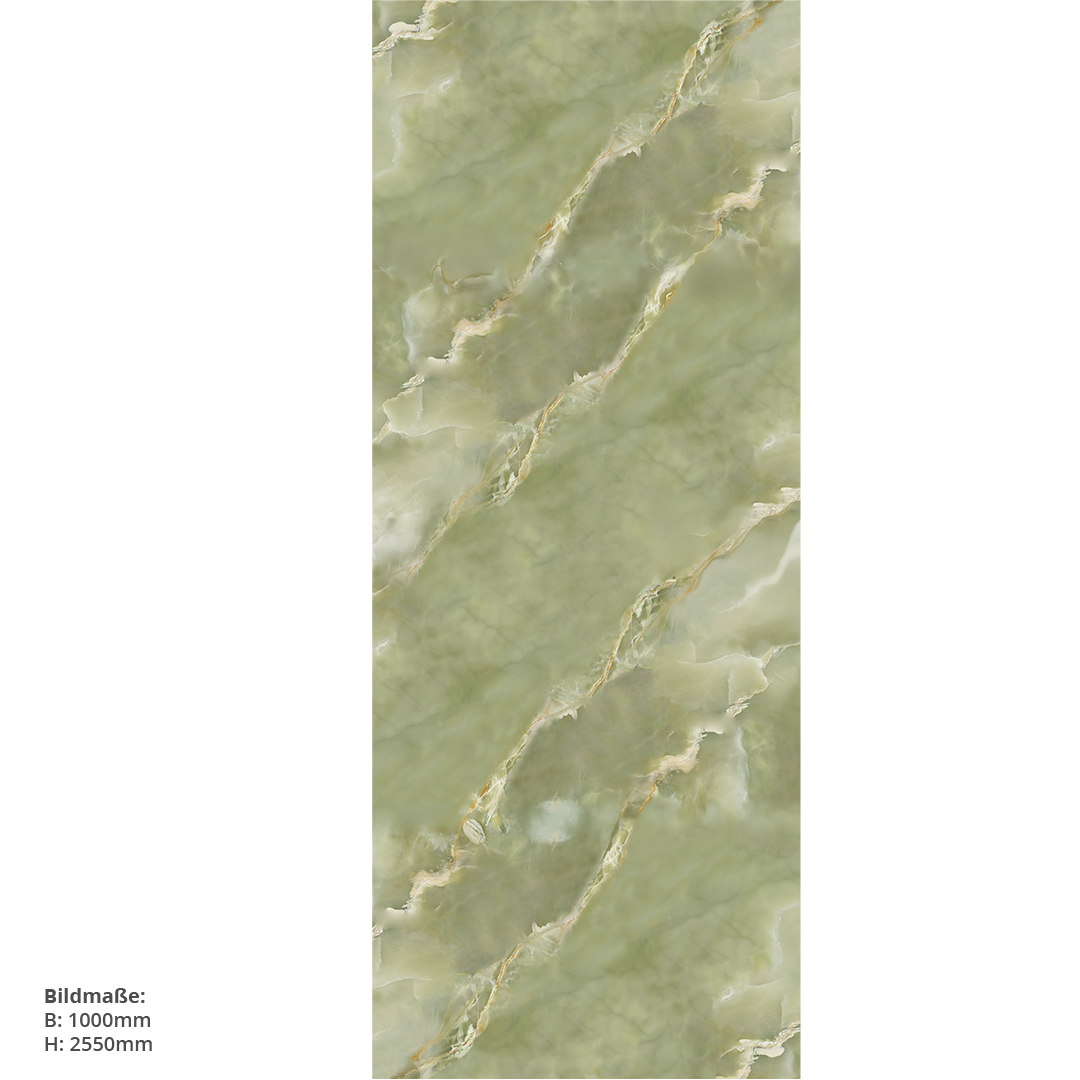 Marmoris Onyx Viridis, fugenlose Wandpaneele aus Alu-Verbund 3mm, Duschrückwand - Duschrückwand-Platten