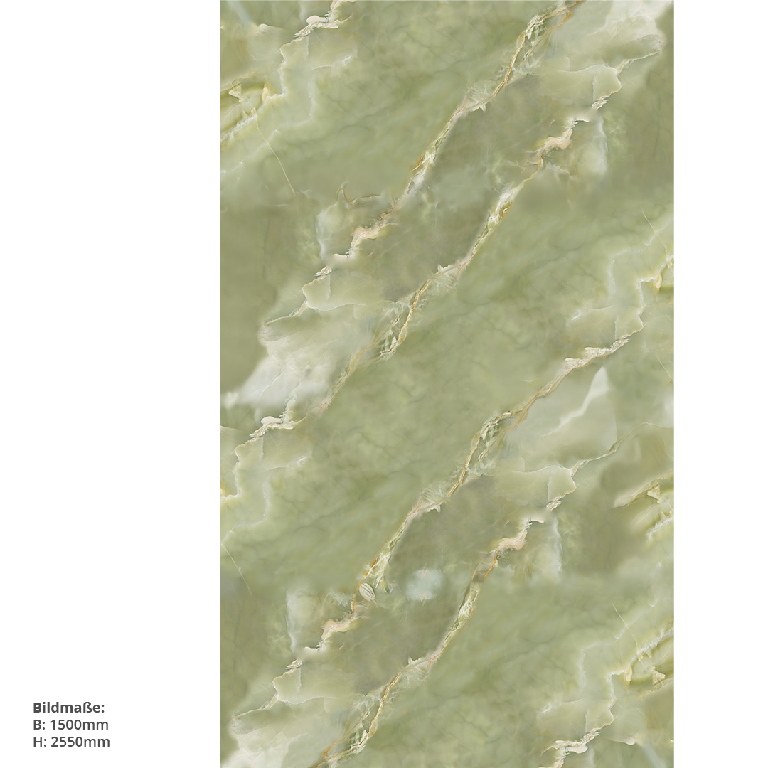 Marmoris Onyx Viridis, fugenlose Wandpaneele aus Alu-Verbund 3mm, Duschrückwand - Duschrückwand-Platten