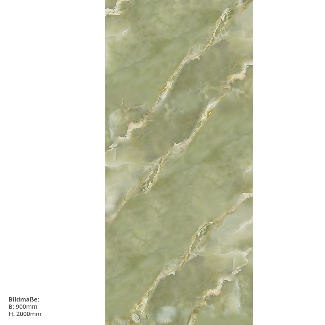 Marmoris Onyx Viridis, fugenlose Wandpaneele aus Alu-Verbund 3mm, Duschrückwand - Duschrückwand-Platten