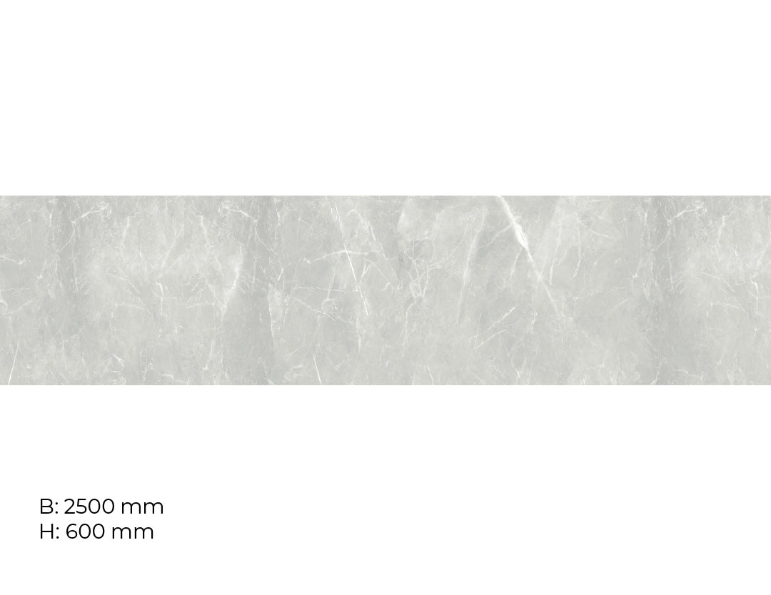 Marmor Grau, glänzende Küchenrückwand aus Acryl auf Alu-Verbund - Duschrückwand-Platten