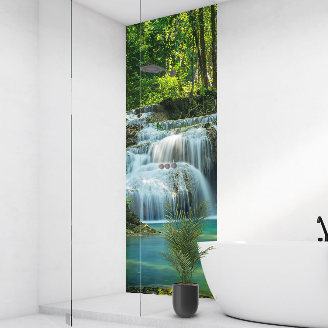 Natur Wasserfall, fugenlose Wandpaneele aus Alu-Verbund 3mm, Duschrückwand - Duschrückwand-Platten