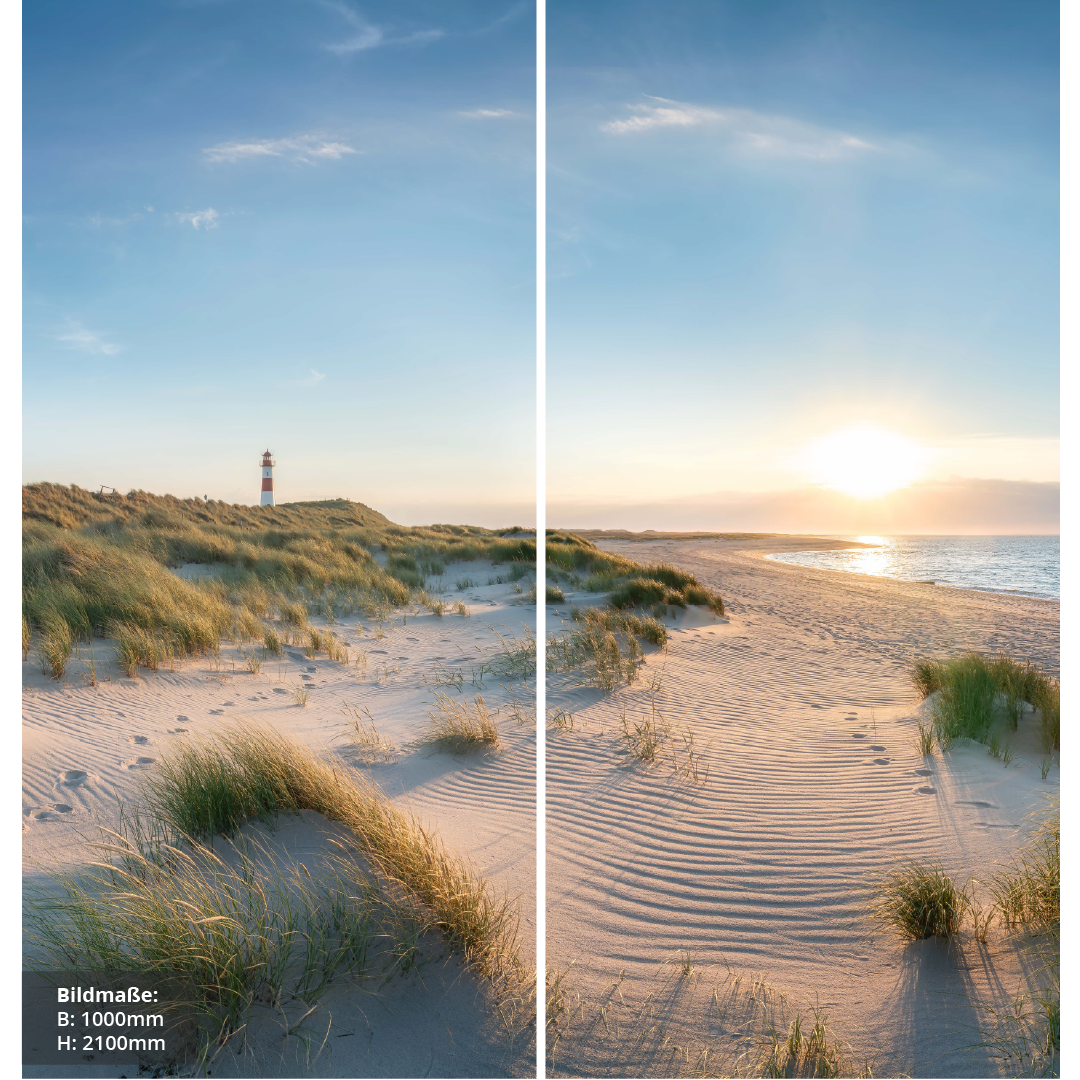 Nordsee, über Eck Set, fugenlose Wandpaneele aus Alu-Verbund 3mm, Duschrückwand - Duschrückwand-Platten