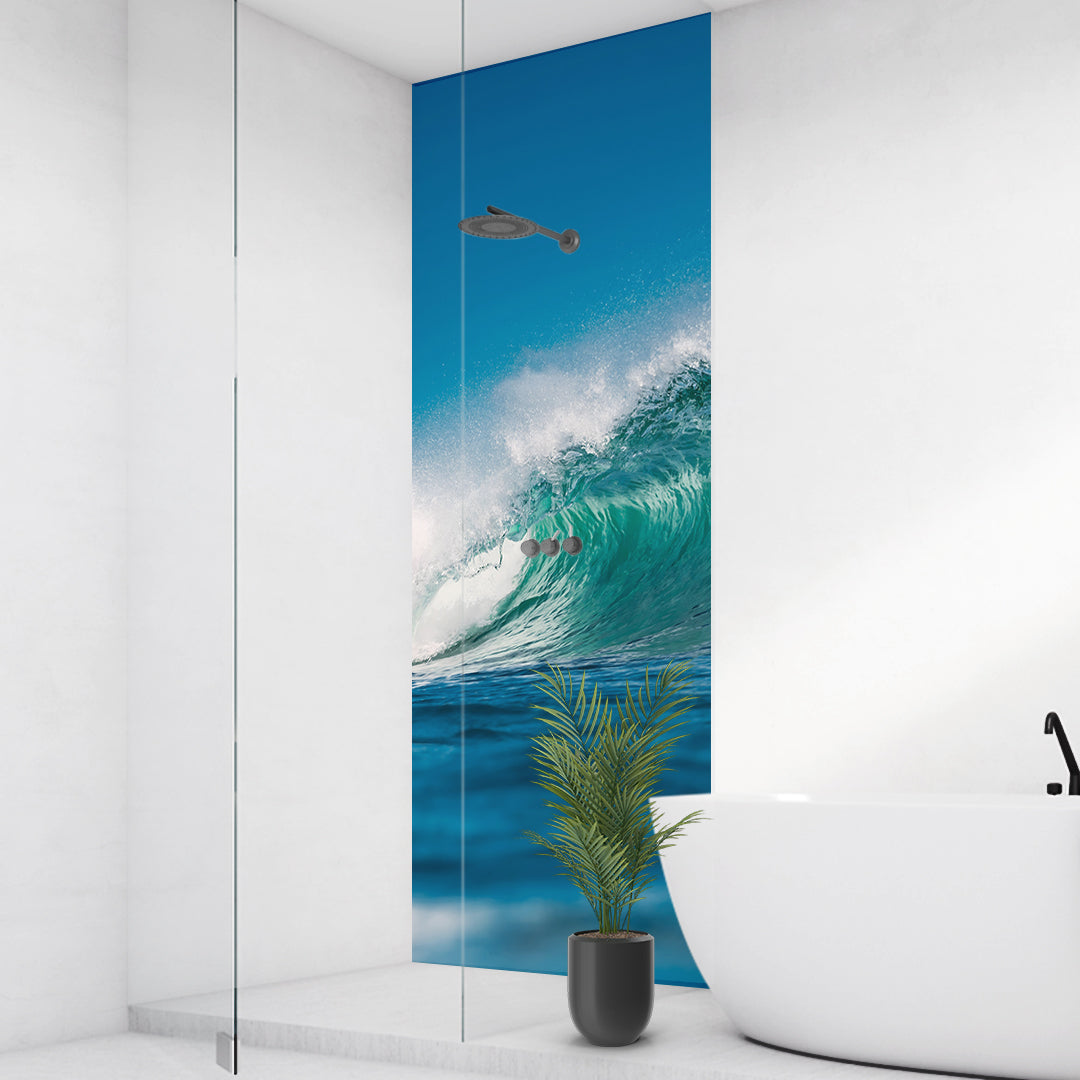 Ozeanwelle, fugenlose Wandpaneele aus Alu-Verbund 3mm, Duschrückwand - Duschrückwand-Platten