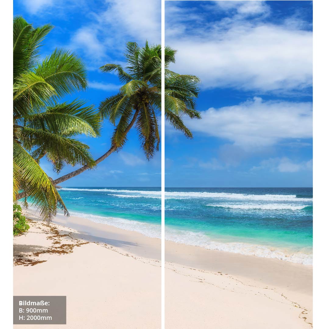 Paradies Strand über Eck Set, fugenlose Wandpaneele aus Alu-Verbund 3mm, Duschrückwand - Duschrückwand-Platten