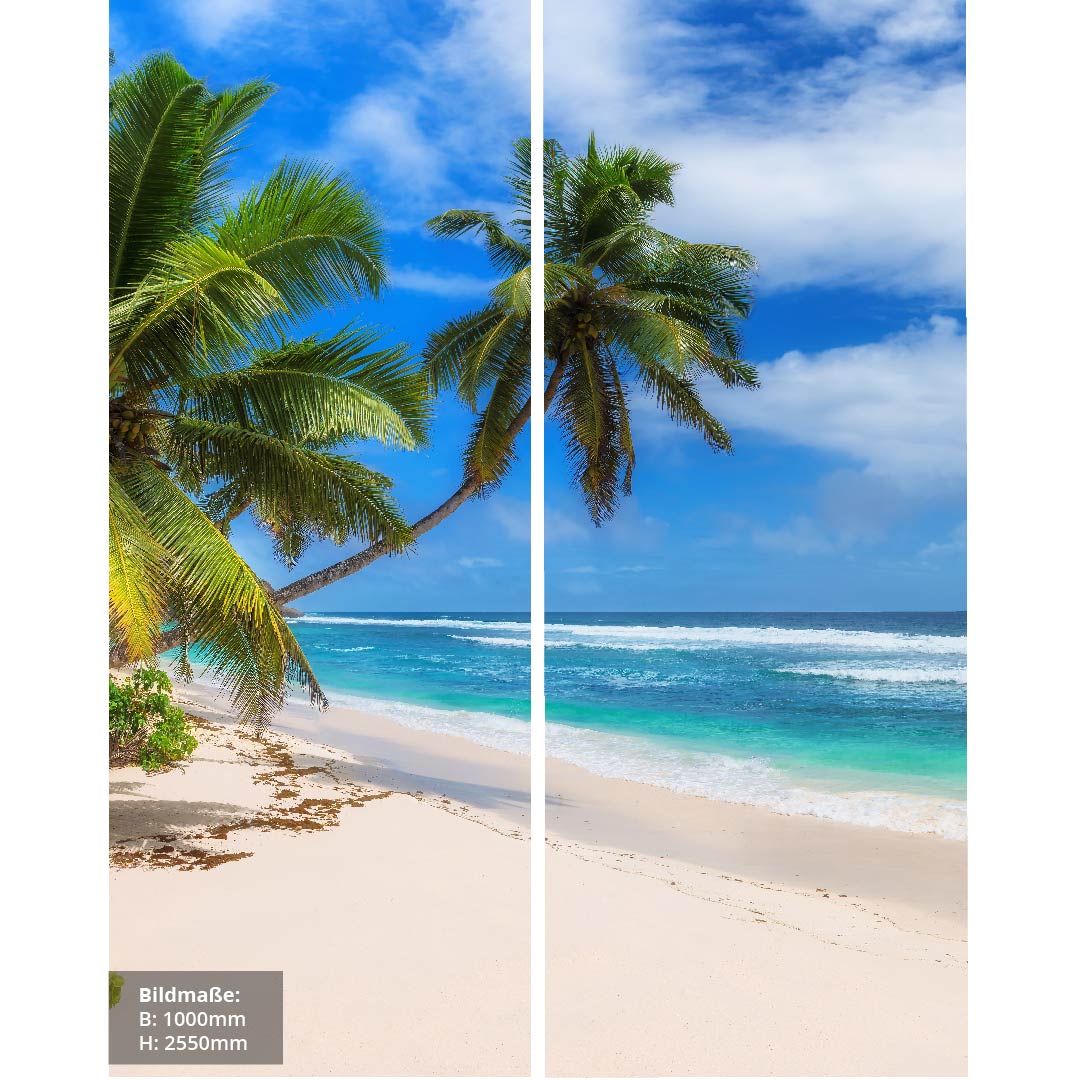 Paradies Strand über Eck Set, fugenlose Wandpaneele aus Alu-Verbund 3mm, Duschrückwand - Duschrückwand-Platten