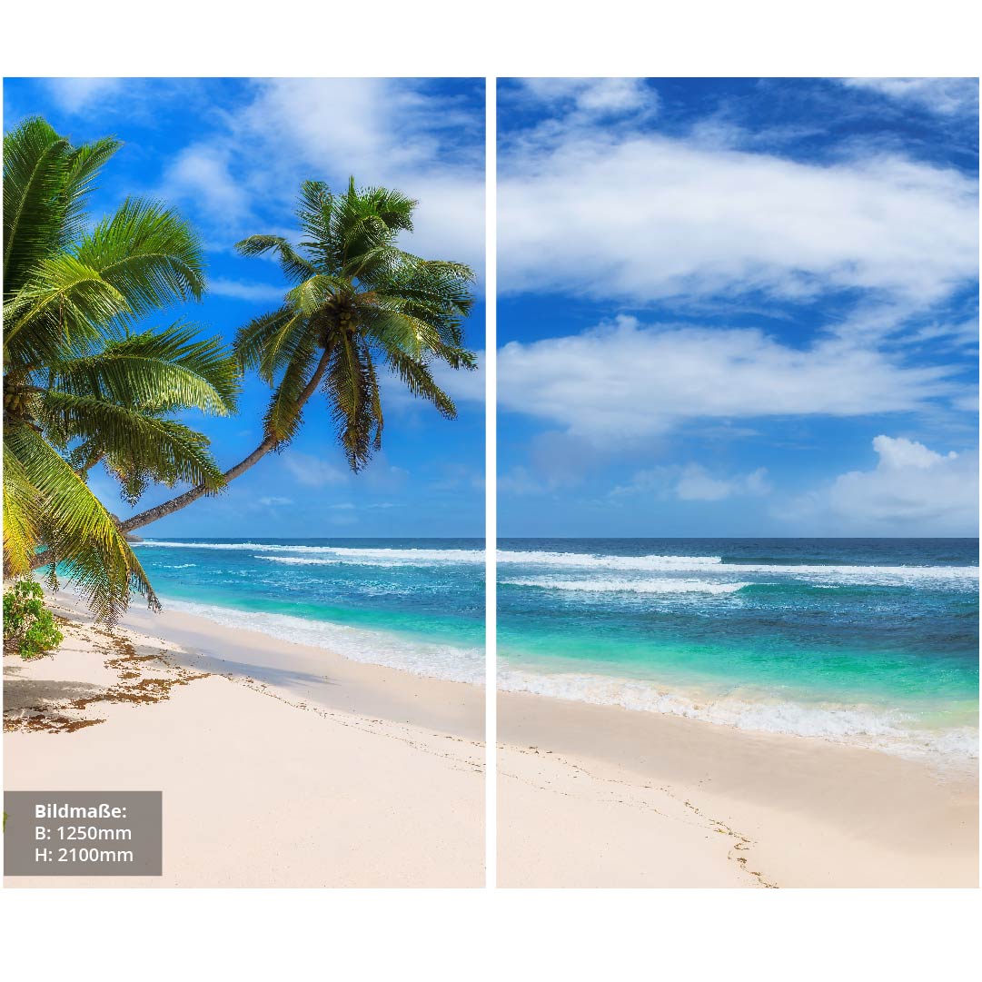 Paradies Strand über Eck Set, fugenlose Wandpaneele aus Alu-Verbund 3mm, Duschrückwand - Duschrückwand-Platten