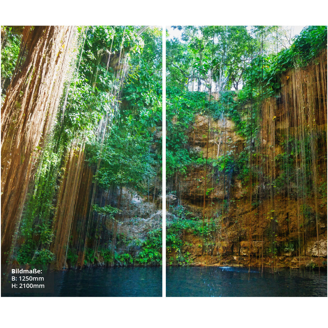 Paradise Cave über Eck Set, fugenlose Wandpaneele aus Alu-Verbund 3mm, Duschrückwand - Duschrückwand-Platten