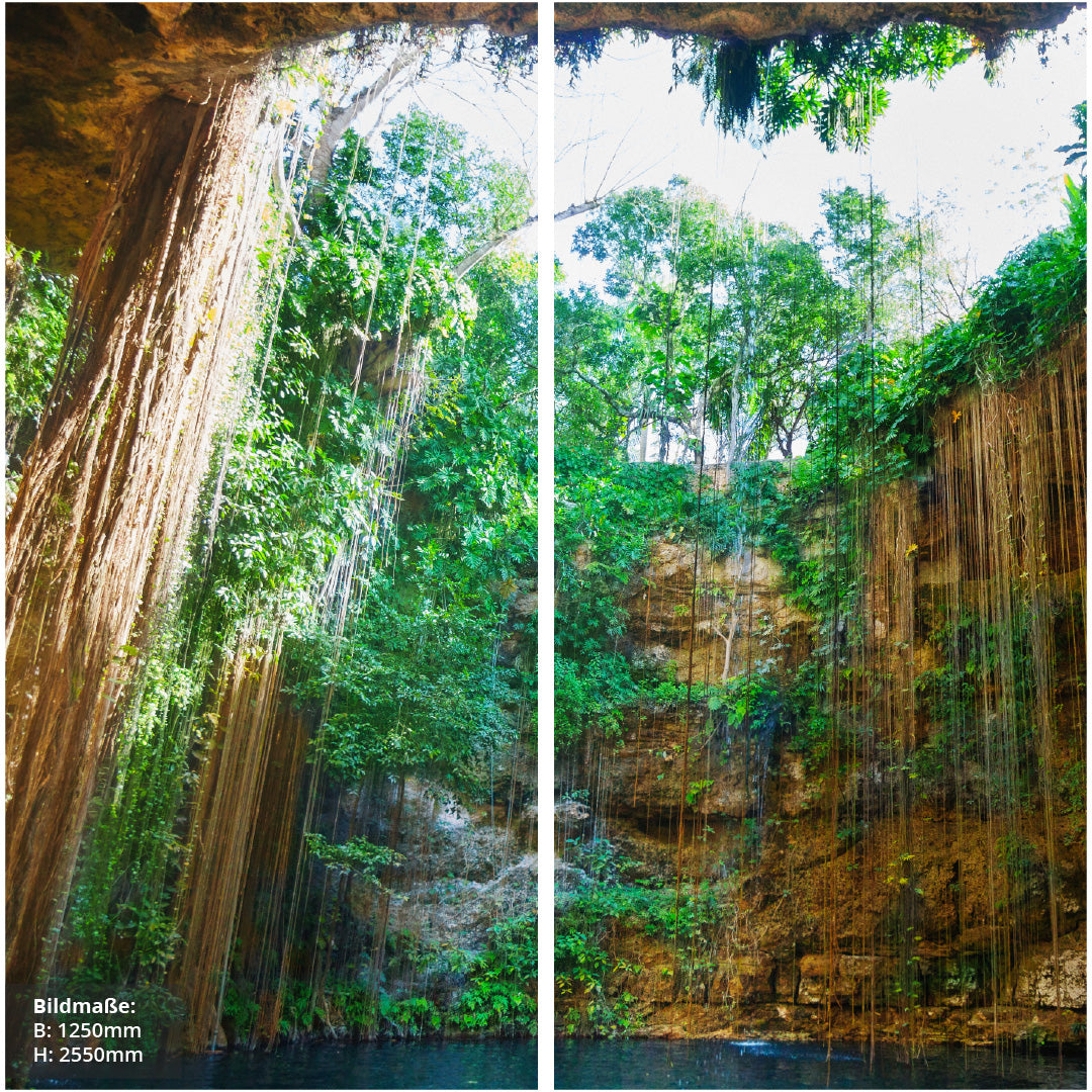 Paradise Cave über Eck Set, fugenlose Wandpaneele aus Alu-Verbund 3mm, Duschrückwand - Duschrückwand-Platten