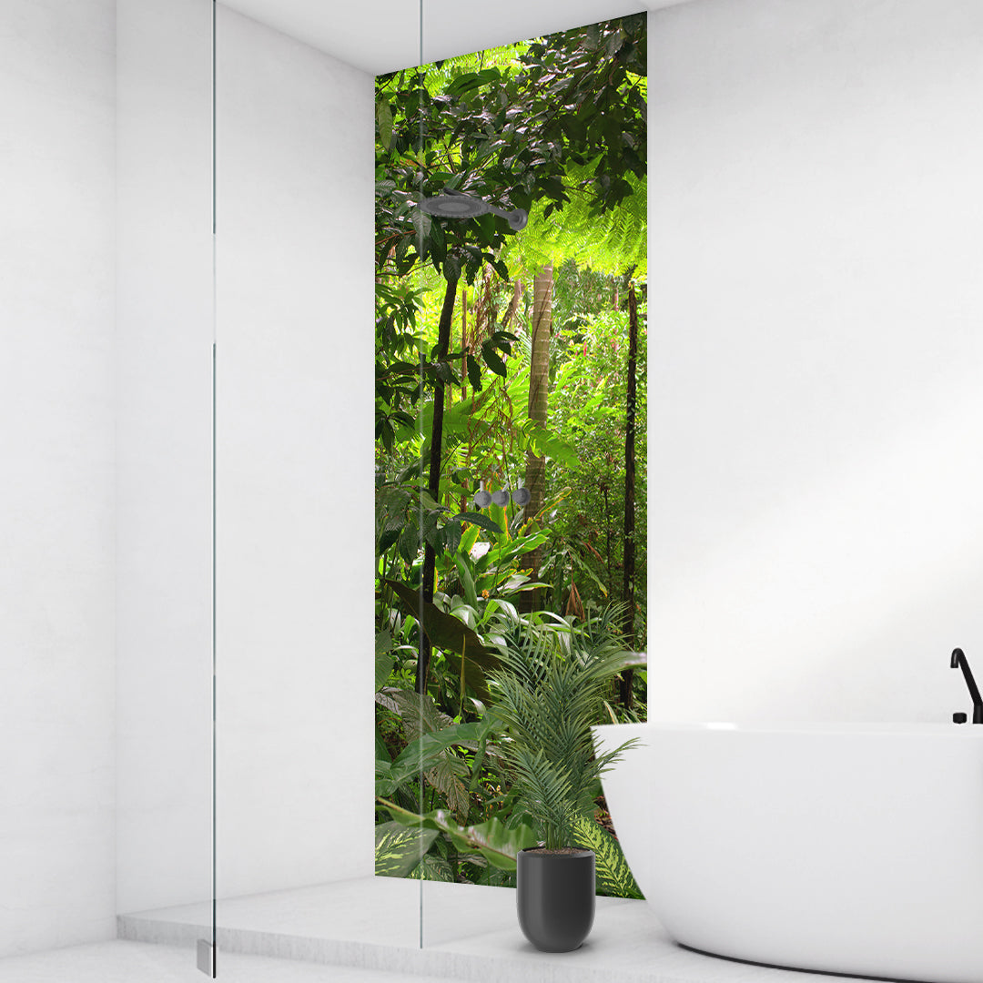Regenwald, fugenlose Wandpaneele aus Alu-Verbund 3mm, Duschrückwand - Duschrückwand-Platten