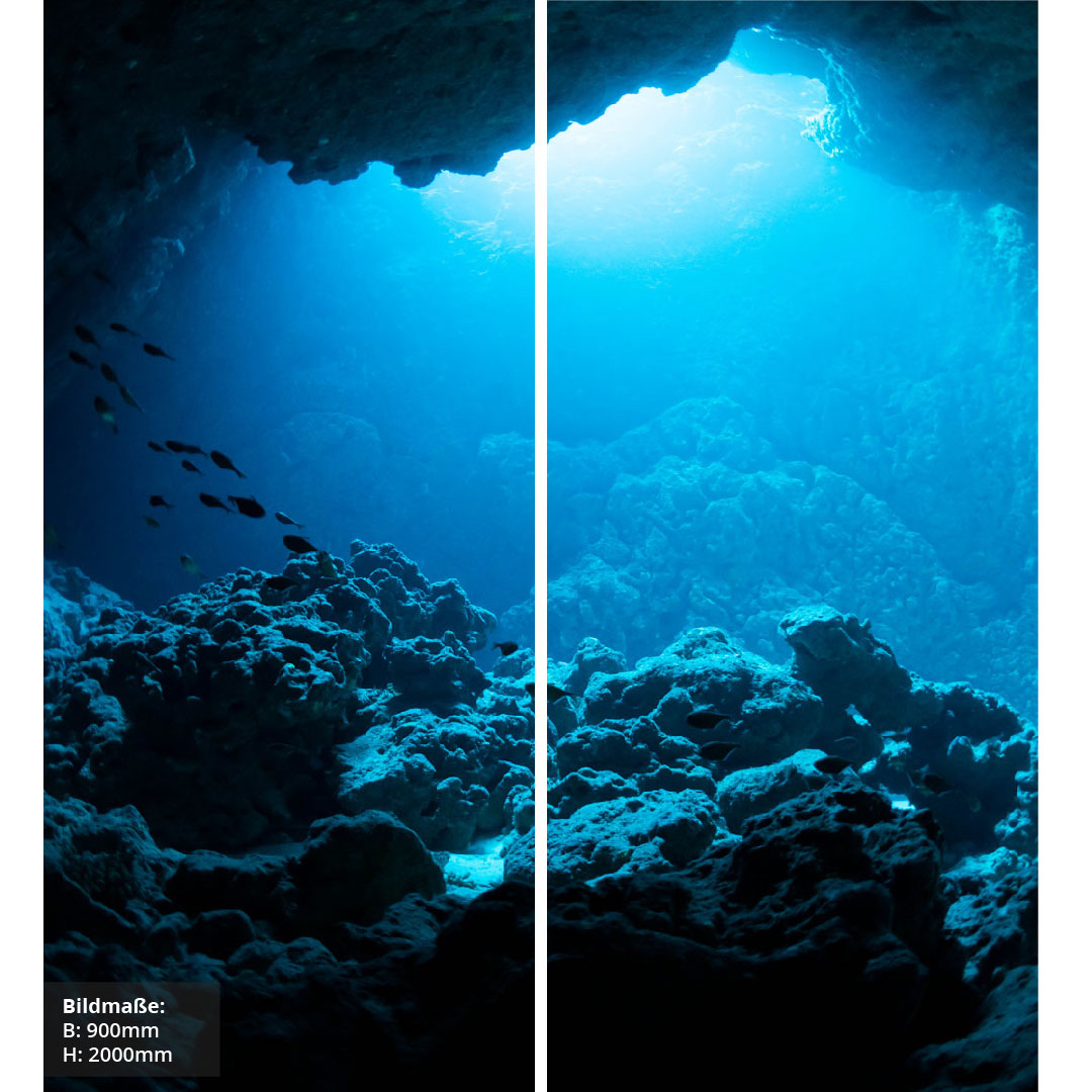 Taucherlebnis über Eck Set, fugenlose Wandpaneele aus Alu-Verbund 3mm, Duschrückwand - Duschrückwand-Platten