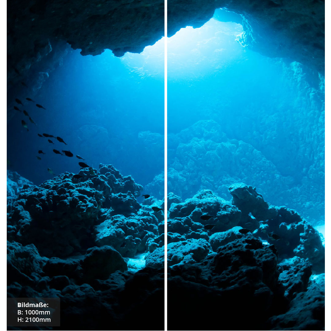 Taucherlebnis über Eck Set, fugenlose Wandpaneele aus Alu-Verbund 3mm, Duschrückwand - Duschrückwand-Platten