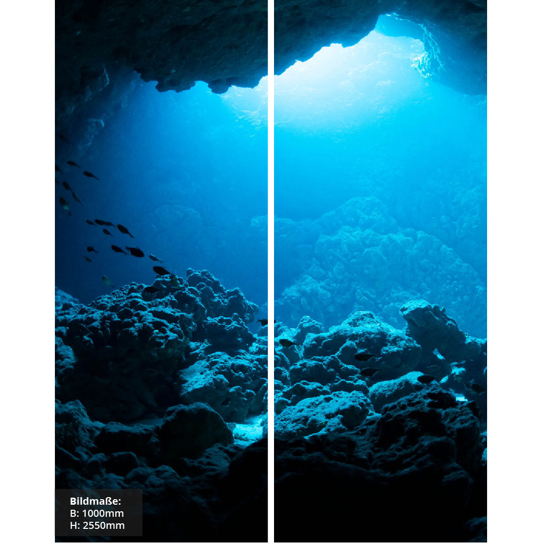 Taucherlebnis über Eck Set, fugenlose Wandpaneele aus Alu-Verbund 3mm, Duschrückwand - Duschrückwand-Platten