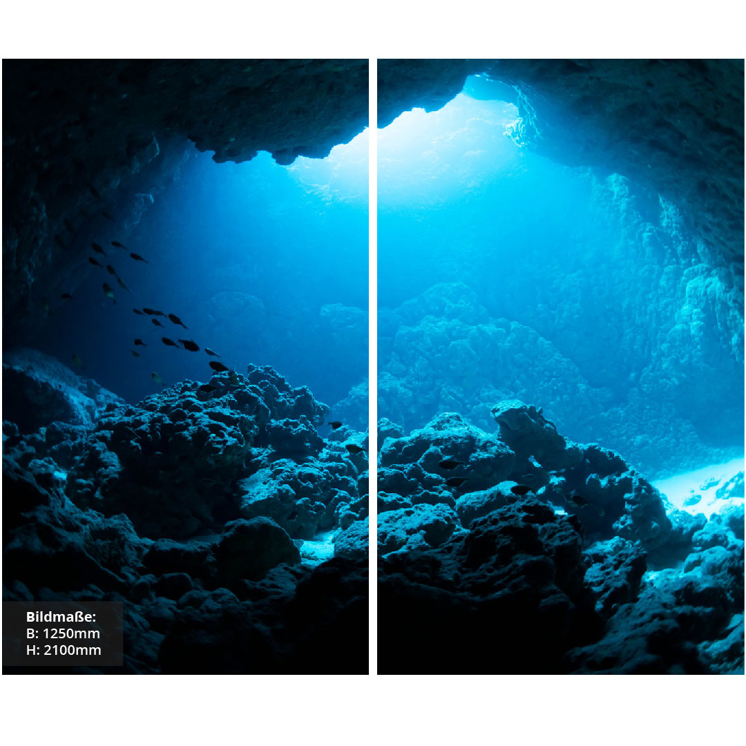 Taucherlebnis über Eck Set, fugenlose Wandpaneele aus Alu-Verbund 3mm, Duschrückwand - Duschrückwand-Platten