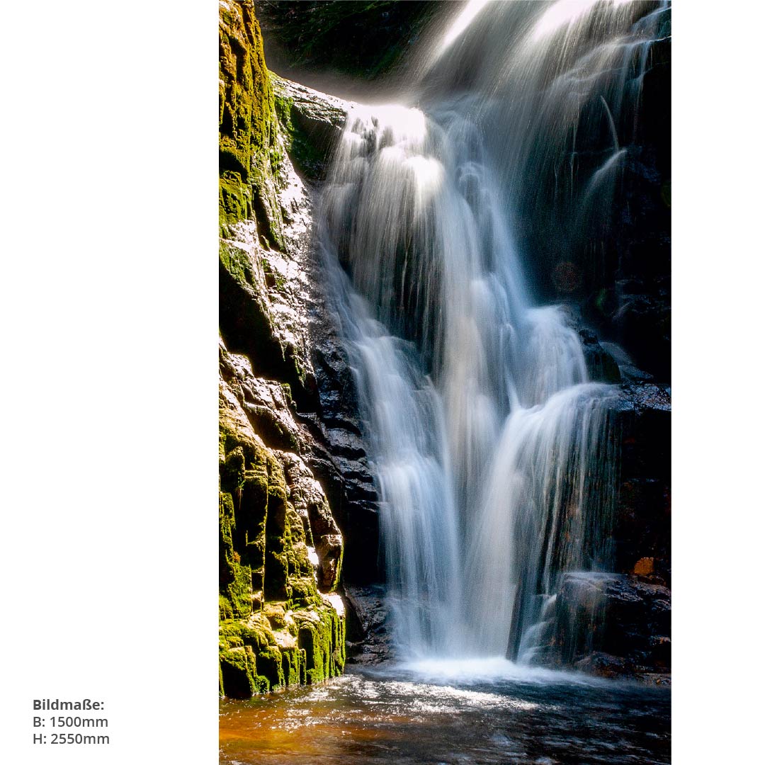 Wasserfall Berge, fugenlose Wandpaneele aus Alu-Verbund 3mm, Duschrückwand - Duschrückwand-Platten