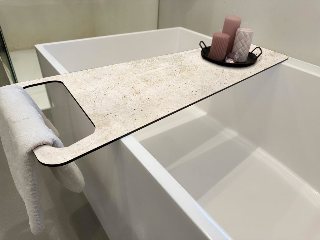 Beton Vintage, Badewannenablage Alu-Verbund 6mm - duschrückwand-platten.de