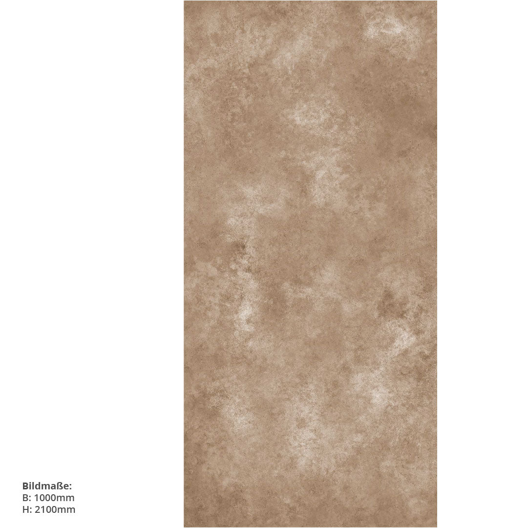 Beton Braun, fugenlose Wandpaneele aus Alu-Verbund 3mm, Duschrückwand - duschrückwand-platten.de