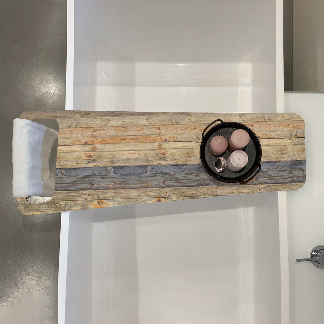 Holzleisten Vintage, Badewannenablage Alu-Verbund 6mm - duschrückwand-platten.de