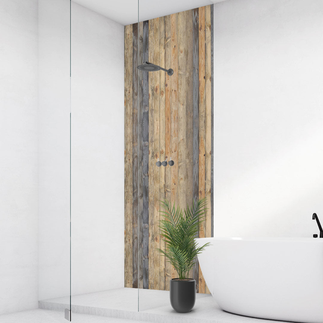 Duschrueckwand Alu Fugenlos Wandpaneele Holzoptik