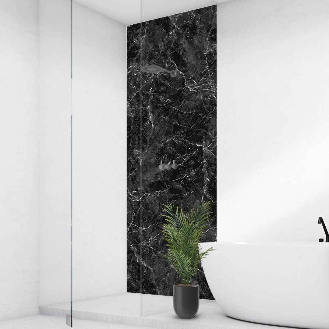 Marmor Dark, fugenlose Wandpaneele aus Alu-Verbund 3mm, Duschrückwand - duschrückwand-platten.de