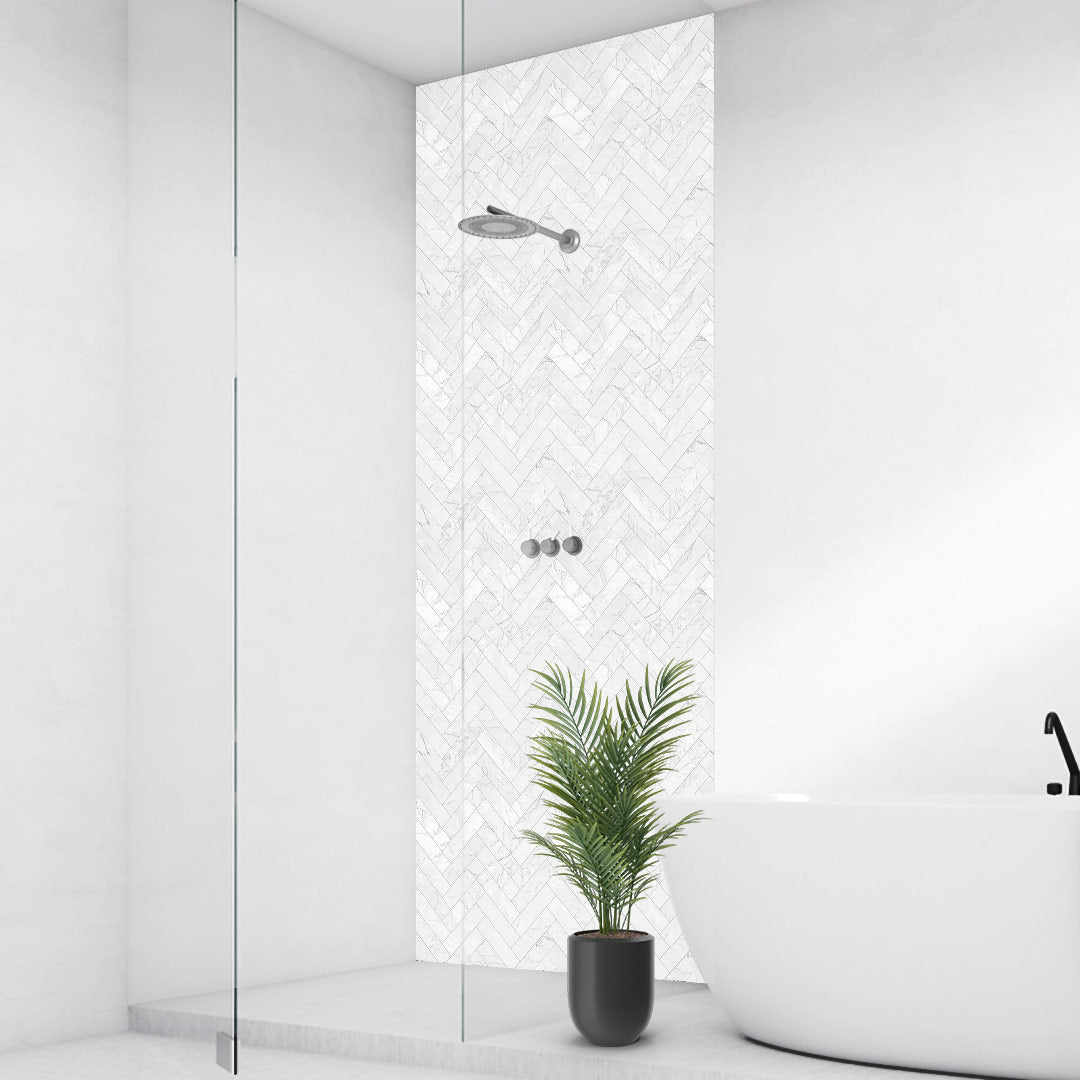 Marmor Leisten Weiss, fugenlose Wandpaneele aus Alu-Verbund 3mm, Duschrückwand - duschrückwand-platten.de