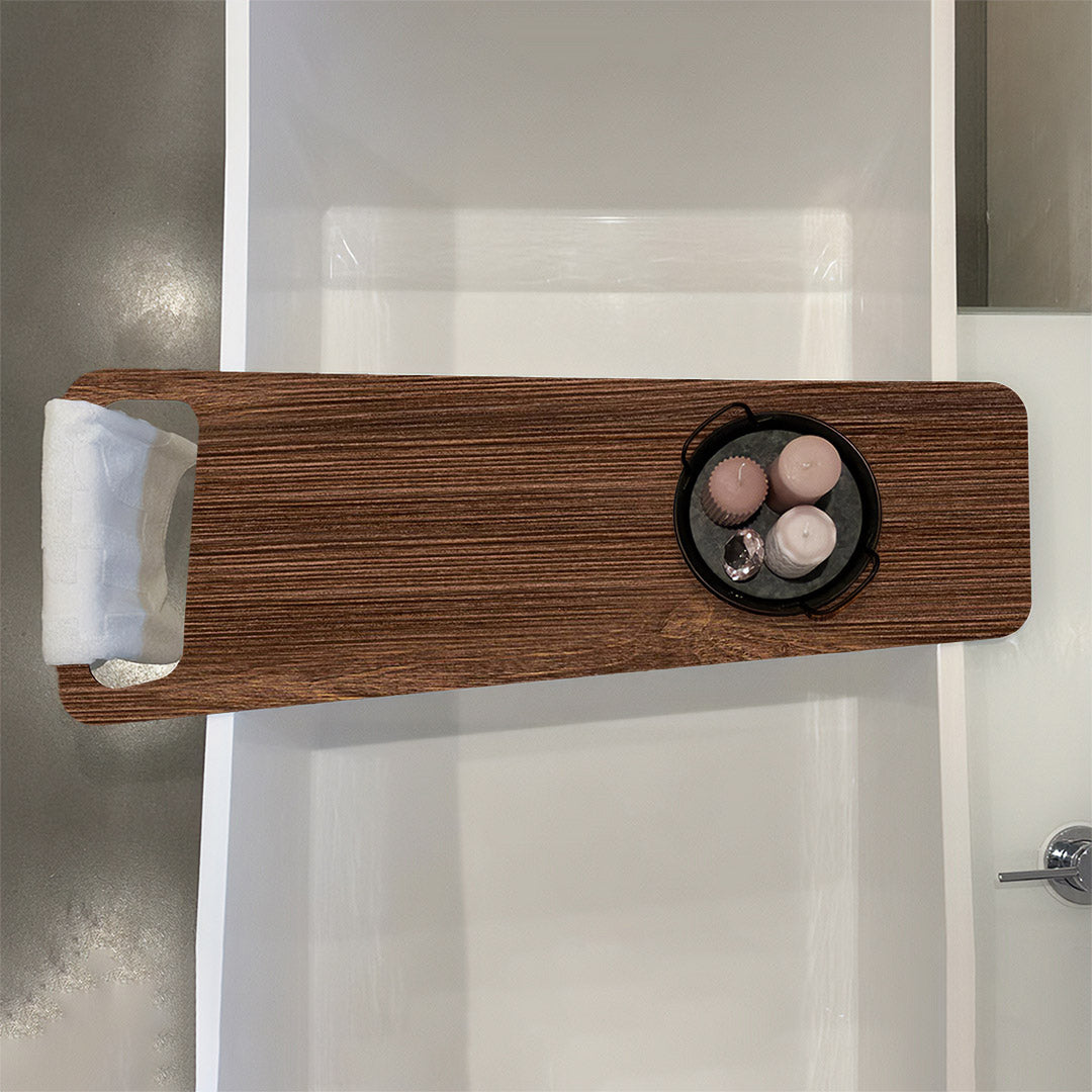 Nahtlose Holzstruktur, Badewannenablage Alu-Verbund 6mm - duschrückwand-platten.de